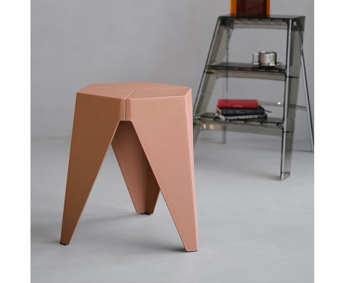 ASTRID (SET OF 2) PLASTIC STACKING STOOLS - PINK