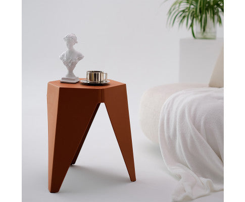 ASTRID (SET OF 2) PLASTIC STACKING STOOLS - RED