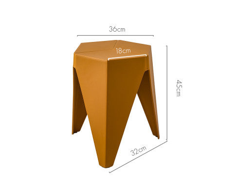 ASTRID (SET OF 2) PLASTIC STACKING STOOLS - YELLOW