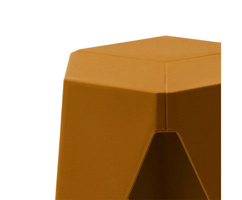 ASTRID (SET OF 2) PLASTIC STACKING STOOLS - YELLOW