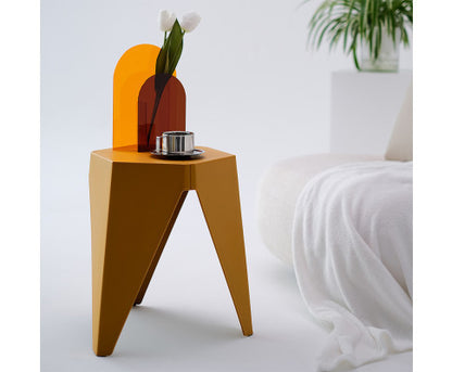 ASTRID (SET OF 2) PLASTIC STACKING STOOLS - YELLOW