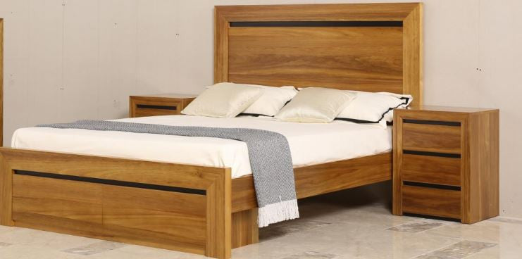 Malta Queen 3 Piece (BEDSIDE) Bedroom Suite - (MODEL-1-12-1-2-1-13-1) - Natural