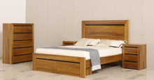 MALTA KING 4 PIECE (TALLBOY) BEDROOM SUITE - (MODEL-1-12-1-2-1-13-1) - NATURAL