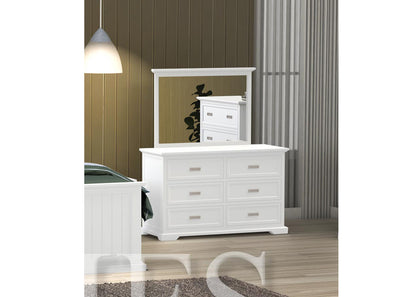 DOUBLE OR QUEEN HAMPTON (CUSTOM MADE) 5 PIECE (DRESSER) BEDROOM SUITE - ASSORTED COLOURS