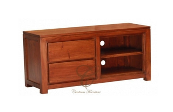 AMSTERDAM 2 DRAWER  SHORT ENTERTAINMENT UNIT (SB 002 TA) -  560(H) x 1200(W)- CHOCOLATE