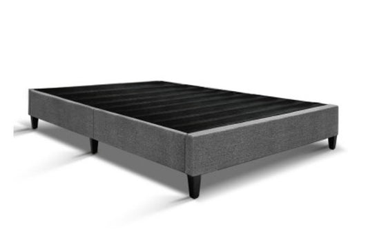 Queen Andalusia Fabric Bed Base Frame - Grey