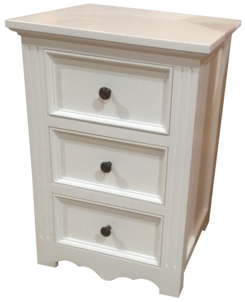 ANZAC (AUSSIE MADE) KING 3 PIECE BEDSIDE BEDROOM SUITE - WHITE