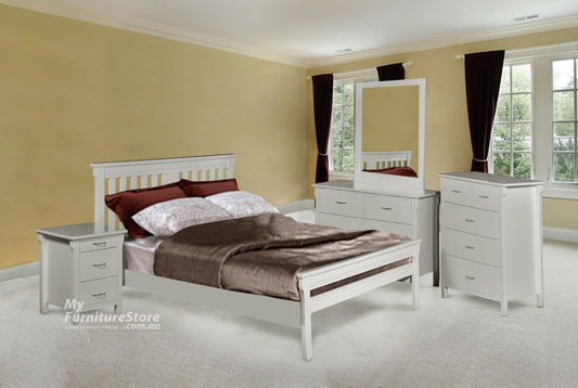 KING PARKVIEW 4 PIECE (TALLBOY) BEDROOM SUITE - ASSORTED COLOURS