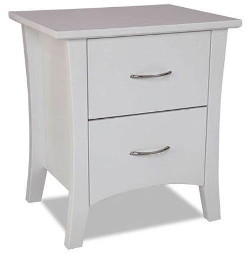 SAVANNAH (MODEL:19-15-8-15) 2 DRAWER BEDSIDE TABLE - 570(H) x 510(W) - WHITE