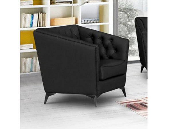 TRIBECA LEATHERETTE  ARMCHAIR - BLACK