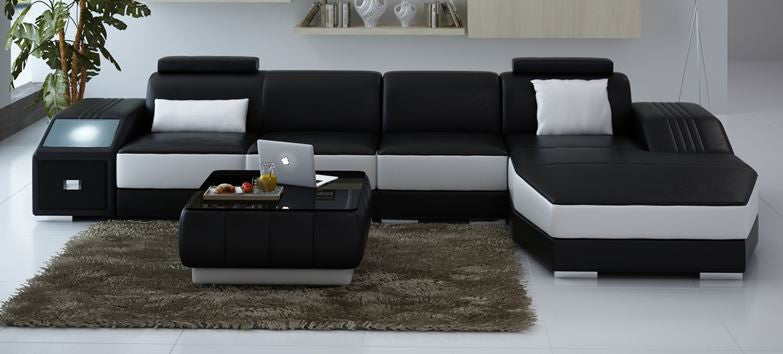 NARVIS CHAISE LOUNGE SUITE  WITH COFFEE TABLE  (MODEL - L6008C) - CHOICE OF LEATHER AND ASSORTED COLOURS AVAILABLE