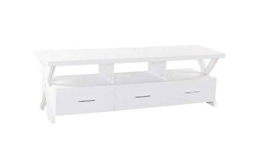 ASHLEY   ENTERTAINMENT UNIT WITH 3 DRAWERS (WD-018)  -500(H) x1600(W) - HIGH GLOSSY  WHITE