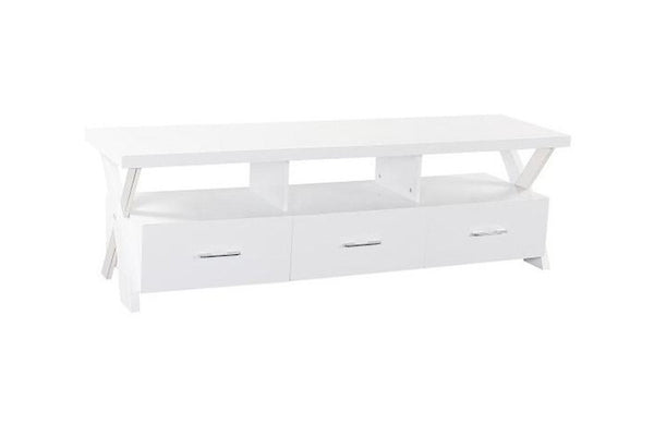 ASHLEY   ENTERTAINMENT UNIT WITH 3 DRAWERS (WD-018)  -500(H) x1600(W) - HIGH GLOSSY  WHITE