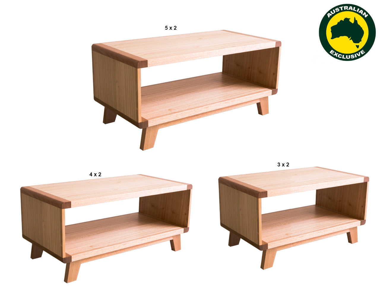 Avalon (AUSSIE MADE) Coffee Table Collection - Tassie Oak Combination - Assorted Painted / Stained Colours