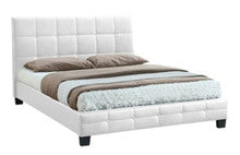 QUEEN AVONDALE LEATHERETTE BED - WHITE