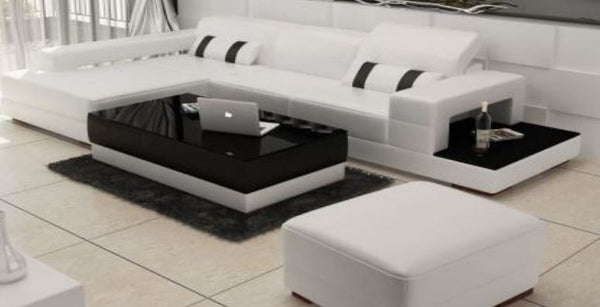 PATTERSON BONDED LEATHER CHAISE LOUNGE SUITE ( MODEL-G1101C) - CHOICE OF LEATHER AND ASSORTED COLOURS AVAILABLE