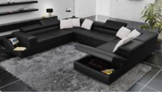 SANSANNAH  DOUBLE CORNER LEATHER  LOUNGE (MODEL- G1070D) - CHOICE OF LEATHER AND ASSORTED COLOURS AVAILABLE