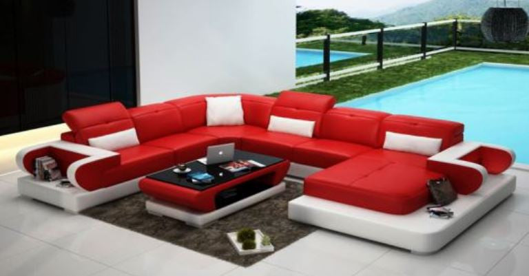 PANAFIM  BONDED LEATHER CHAISE LOUNGE SUITE( MODEL- G1106) - CHOICE OF LEATHER AND ASSORTED COLOURS AVAILABLE