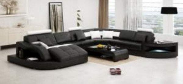DOVIA BONDED LEATHER CHAISE LOUNGE SUITE ( MODEL:G1100) - CHOICE OF LEATHER AND ASSORTED COLOURS