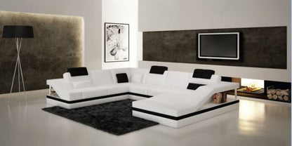 SONDI BONDED LEATHER CHAISE LOUNGE SUITE (MODEL-G1091) - CHOICE OF LEATHER AND ASSORTED COLOURS AVAILABLE