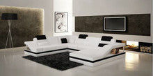 SONDI BONDED LEATHER CHAISE LOUNGE SUITE (MODEL-G1091) - CHOICE OF LEATHER AND ASSORTED COLOURS AVAILABLE