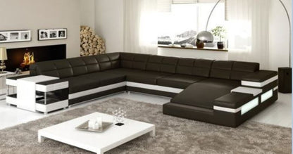 MADONI  BONDED LEATHER CHAISE LOUNGE SUITE( MODEL- G1097) - CHOICE OF LEATHER AND ASSORTED COLOURS AVAILABLE