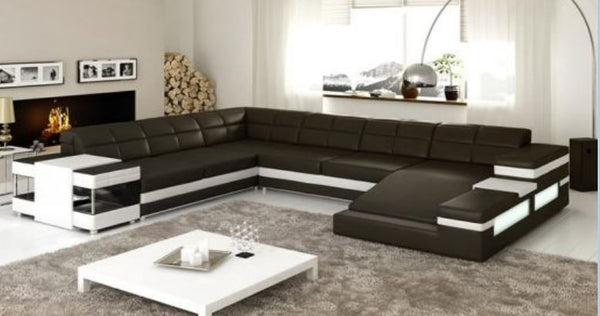 MADONI  BONDED LEATHER CHAISE LOUNGE SUITE( MODEL- G1097) - CHOICE OF LEATHER AND ASSORTED COLOURS AVAILABLE