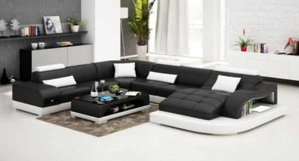 SOPHIA  BONDED LEATHER CHAISE LOUNGE SUITE( MODEL- G1105) - CHOICE OF LEATHER AND ASSORTED COLOURS AVAILABLE