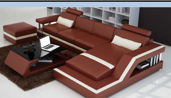 HOREB II  LEATHER  CHAISE LOUNGE (MODEL- G1074C) - CHOICE OF LEATHER AND ASSORTED COLOURS AVAILABLE