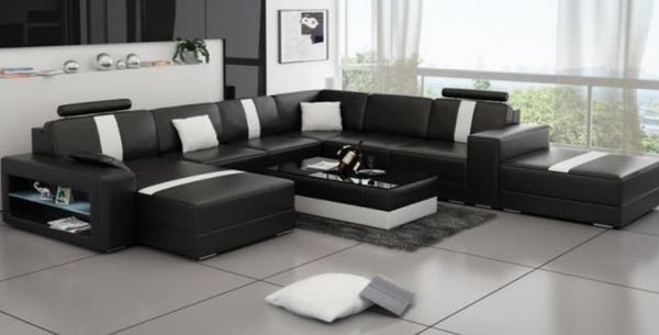 KINSANI BONDED LEATHER CHAISE LOUNGE SUITE ( MODEL- G1114) - CHOICE OF LEATHER AND ASSORTED COLOURS AVAILABLE