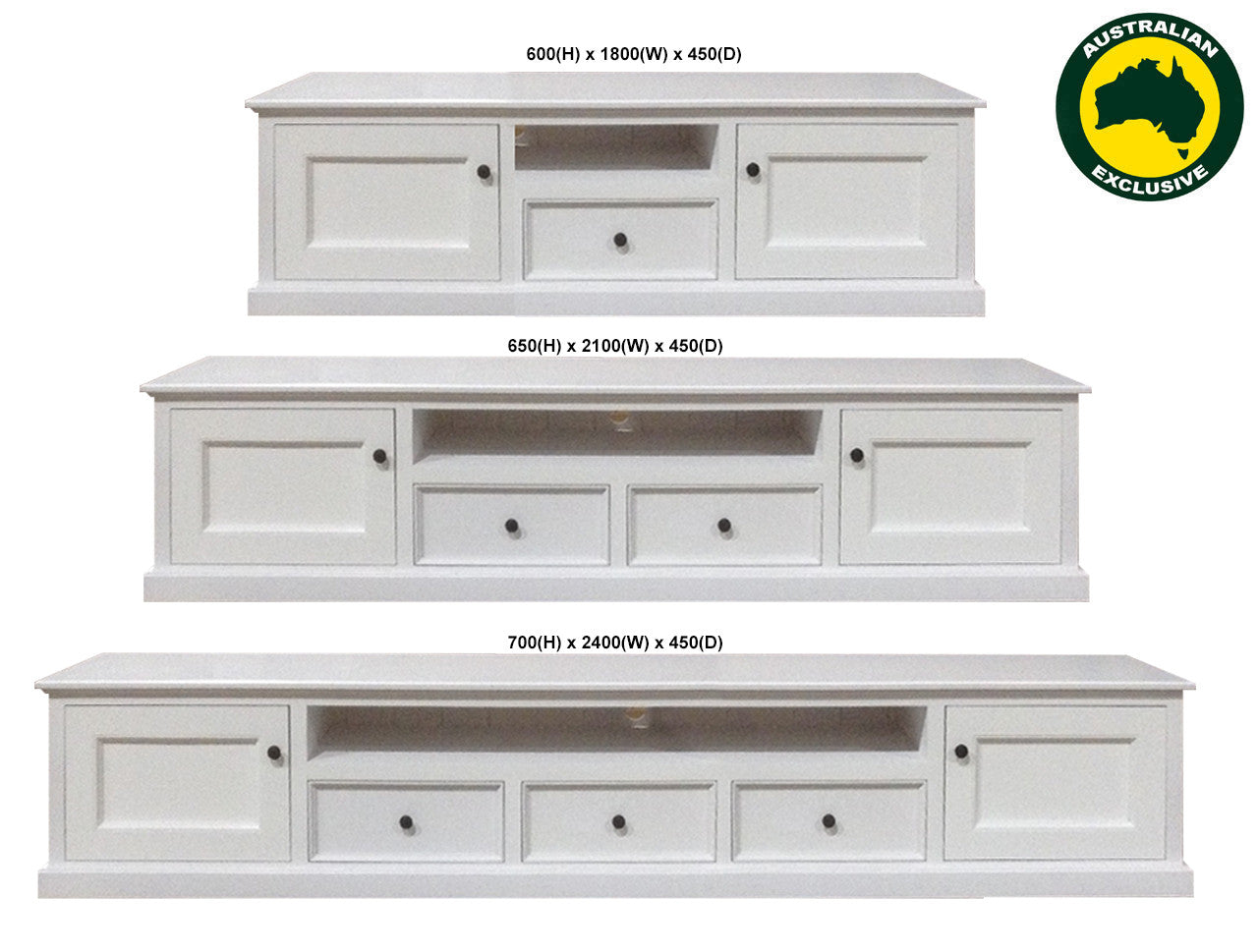 Abbey (AUSSIE MADE) Lowline Entertainment Unit Collection - Assorted Painted Colours