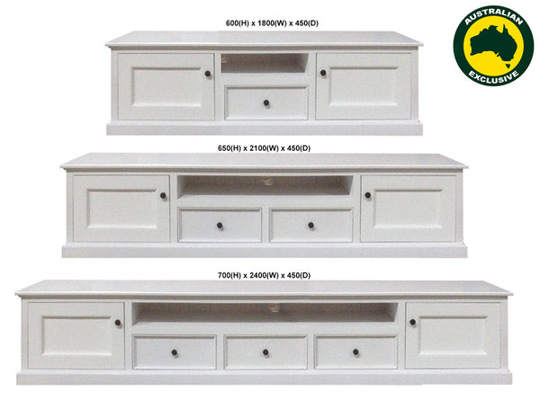 ABBEY (AUSSIE MADE) LOWLINE ENTERTAINMENT UNIT COLLECTION - ASSORTED PAINTED COLOURS - STARTING FROM $1299