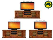 ACE (AUSSIE MADE) TV UNIT WITH TWIN PULL-OUTS COLLECTION - ASSORTED STAINED COLOURS - STARTING FROM $1299
