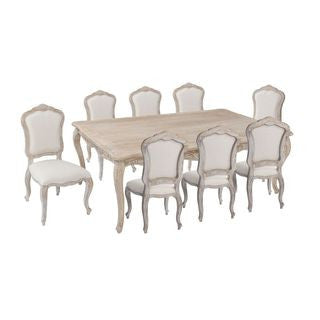BICHIR 9 PIECE DINING SETTING 2200(W) -  WHITE WASHED