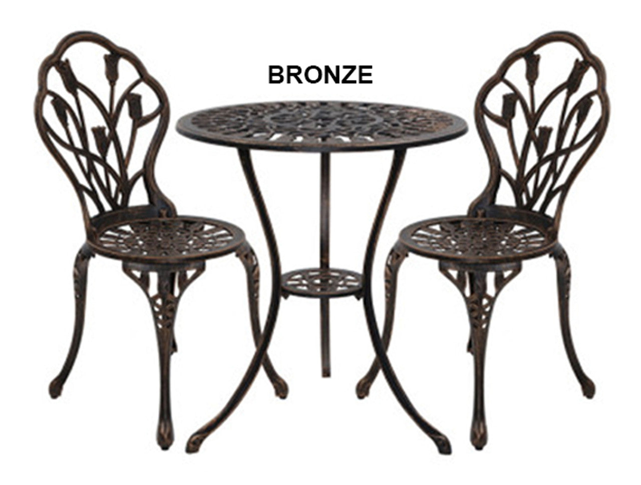 ADAMINA OUTDOOR 3 PIECE ALUMINIUM BISTRO SETTING COLLECTION - ASSORTED COLOURS