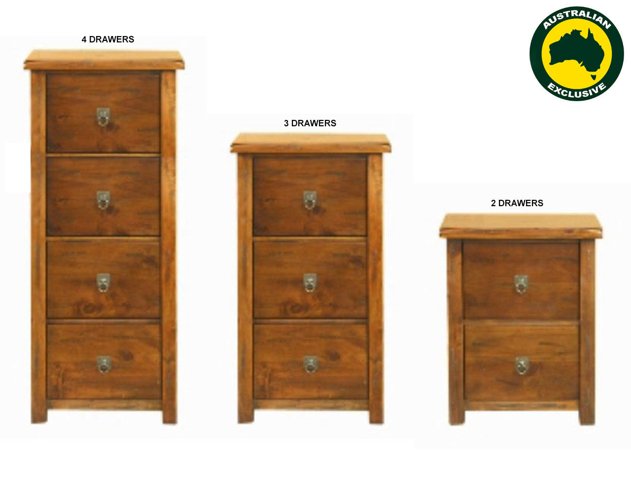 Alanzo (AUSSIE MADE) Filing Cabinet Collection - Assorted Stained Colours