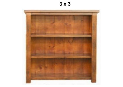 ALANZO (AUSSIE MADE) LOWLINE BOOKCASE WITH WIDE T&G BACKING COLLECTION - ASSORTED STAINED COLOURS - STARTING FROM $499
