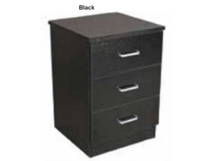 ALLEAH 3 DRAWER BEDSIDE TABLE COLLECTION - BLACK OR WHITE