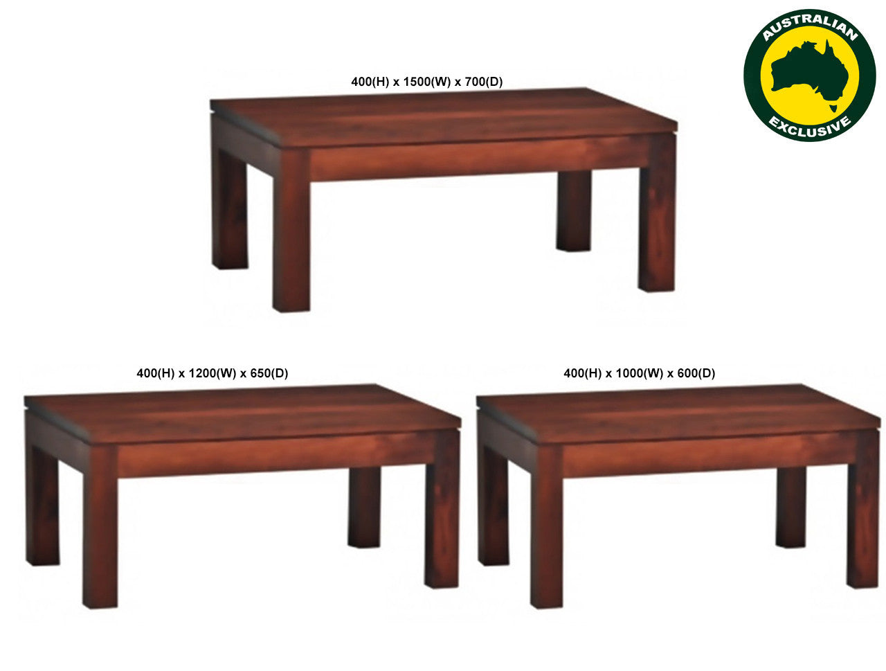 Amsterdam (AUSSIE MADE) Coffee Table Collection - Assorted Stained Colours