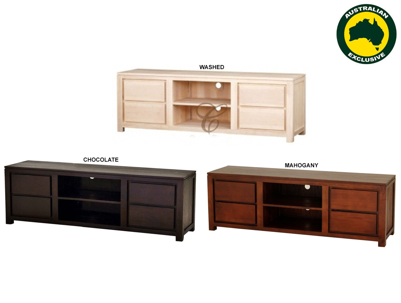 Amsterdam 4 Drawer Entertainment Unit (SB 004 TA) -560(H) X 1700(W) - Assorted Colours