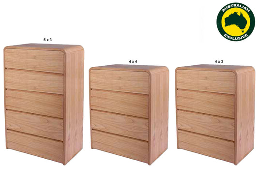 Andre (AUSSIE MADE) Tallboy Collection - Tassie Oak Combination - Assorted Stained Colours