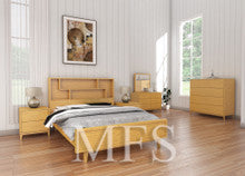 QUEEN ANTARCTICA (AUSSIE MADE) ZIGZAG BOOKEND BED WITH BEDHEAD STORAGE - ASSORTED COLOURS