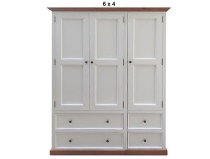ANZAC (AUSSIE MADE) 3 SECTION MIRROR WARDROBE COLLECTION - ASSORTED PAINTED / STAINED COLOURS - STARTING FROM $1799