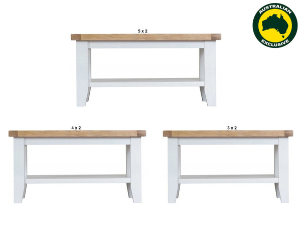 ARBETTA (AUSSIE MADE) COFFEE TABLE WITH MAGAZINE RACK COLLECTION - ASSORTED PAINTED / STAINED COLOURS - STARTING FROM $599