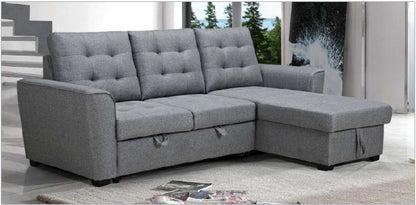 STELLO 3 SEATER FABRIC  SEATER - SOFABED WITH STORAGE  - CHARCOAL