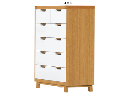 AVALON (AUSSIE MADE) 6 DRAWER TALLBOY COLLECTION - TASSIE OAK / CUSTOM-WOOD COMBINATION - ASSORTED STAINED / PAINTED COLOURS - STARTING FROM $1699