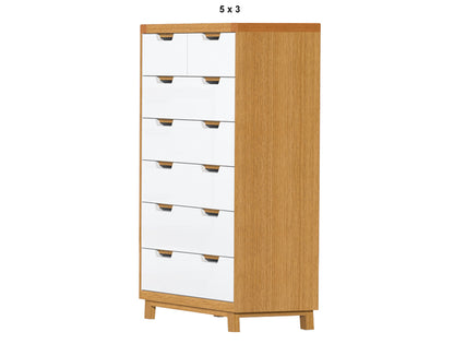 AVALON (AUSSIE MADE) 6 DRAWER TALLBOY COLLECTION - TASSIE OAK / CUSTOM-WOOD COMBINATION - ASSORTED STAINED / PAINTED COLOURS - STARTING FROM $1699