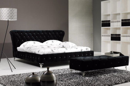 QUEEN GRAYSON FABRIC - SUEDE BED (B043) - ASSORTED COLORS
