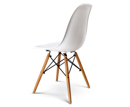 EVERLEE (SET OF 2) RETRO BENCH WOOD DINING CHAIR - WHITE