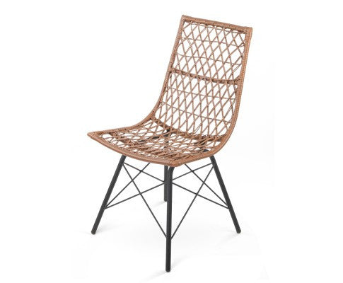 DERILY SET OF 4 RATTAN DINING CHAIRS - NATURAL